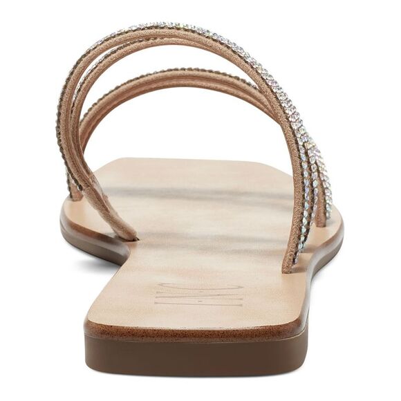 INC Womens Beige Rhinestone Detail Piera Square Toe Slip On Slide Sandals 6 M - Picture 2 of 4